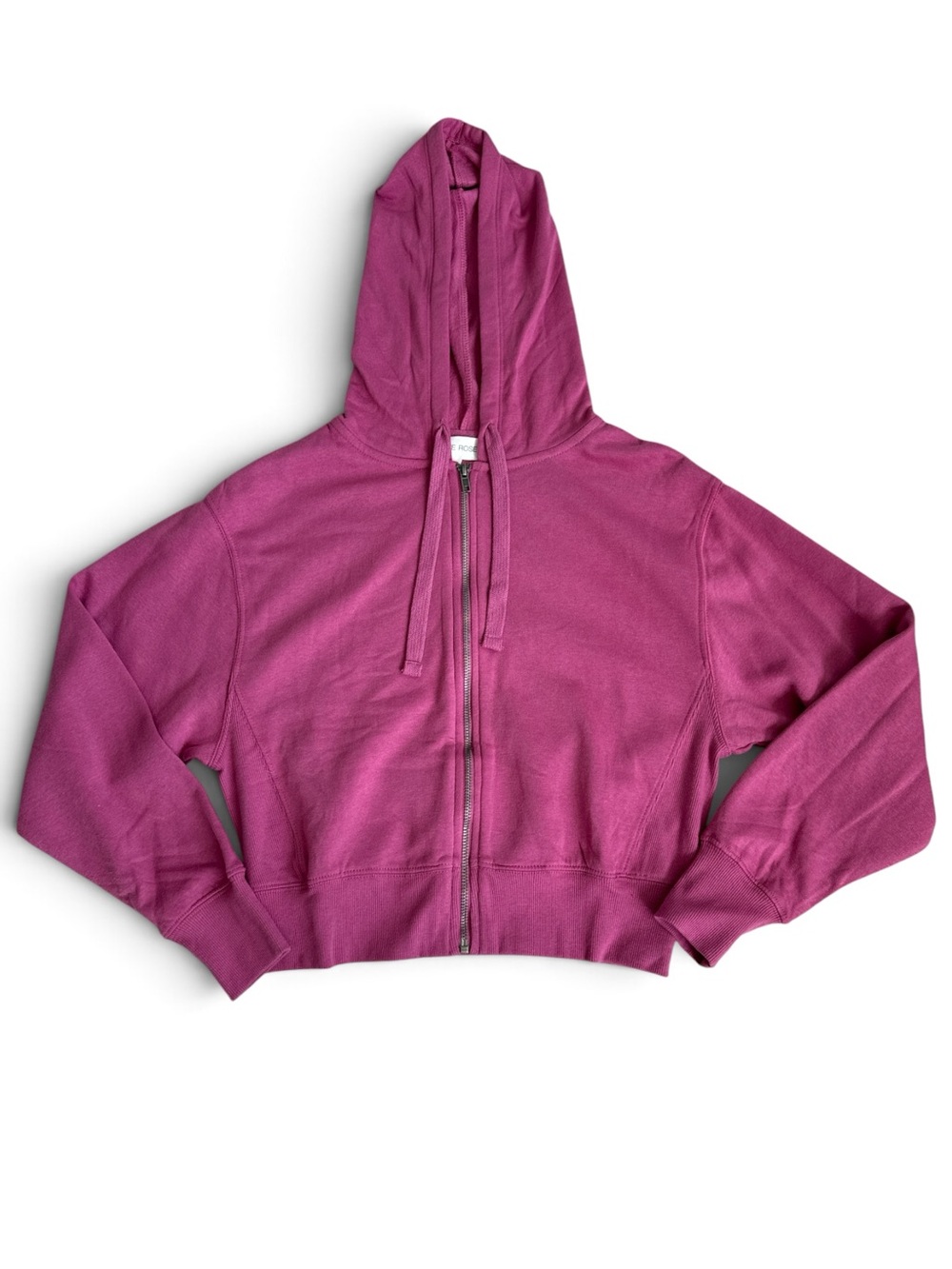 Hippie Rose Magenta Cropped Zip-Up Hoodie | Size XS